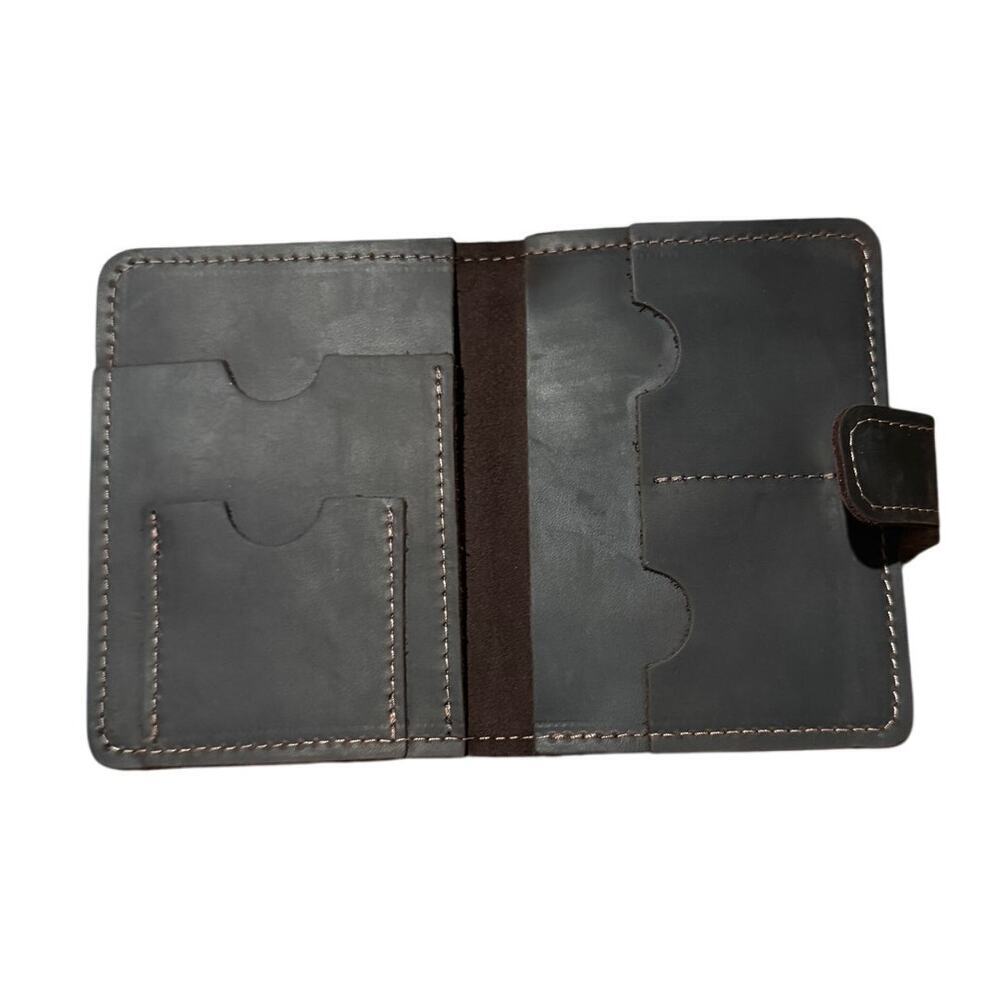 Nutter Soft Leather Passport Wallet / Travel Organizer Dark Brown - Picture 4 of 4
